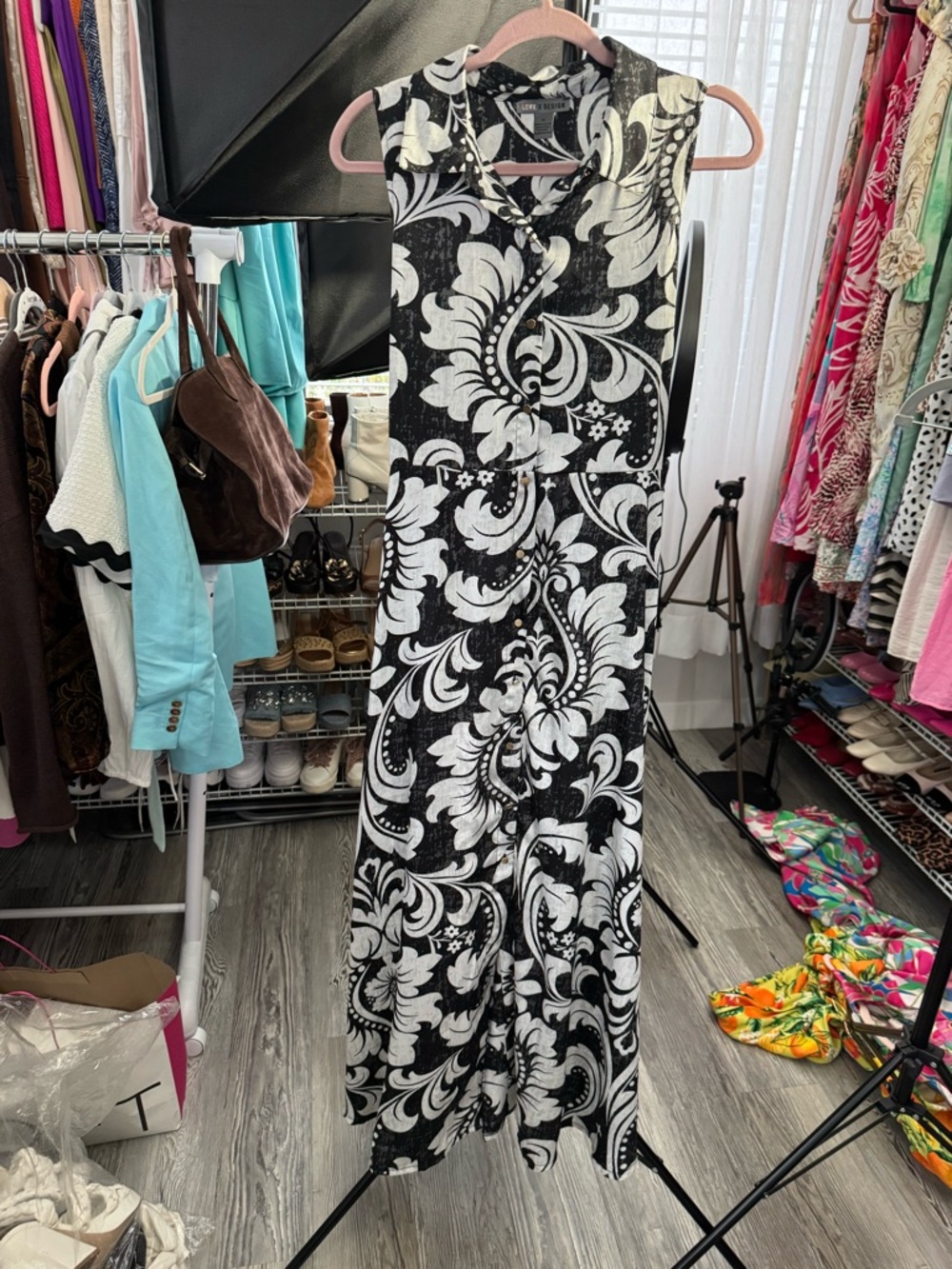 Love By Design Black and White Floral Maxi Dress